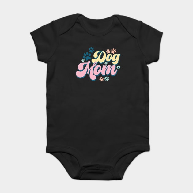 Retro Dog Mom Paw Gifts Baby Bodysuit by The WYLD Tribe